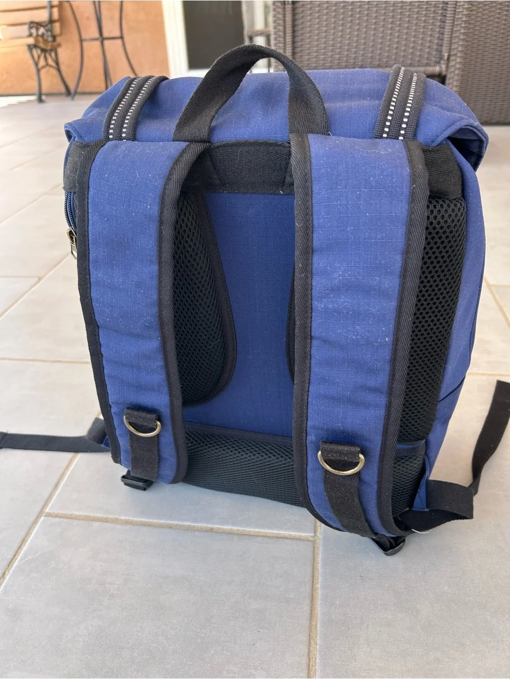 Reddy Navy Canvas Backpack with Contrast Straps